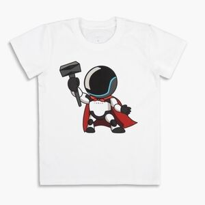Tesla Kids Optimus Tee - White with Red and Black Graphic